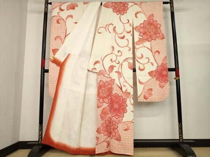 平和屋着物●名門 藤娘きぬたや・総絞り 振袖 花唐草文 正絹 逸品 AAAZ7226ck