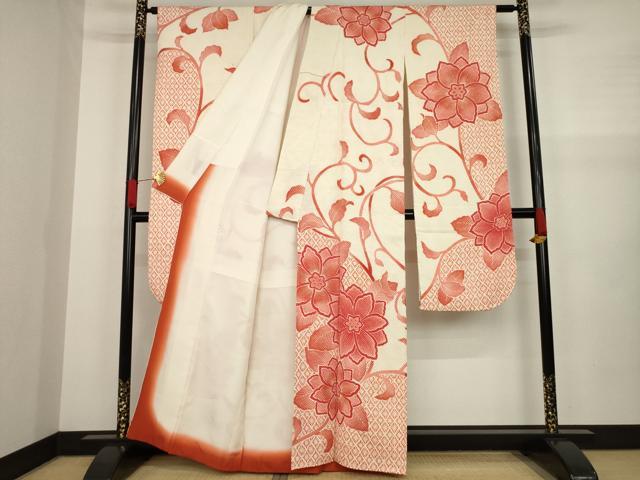 平和屋着物●名門 藤娘きぬたや・総絞り 振袖 花唐草文 正絹 逸品 AAAZ7226ck