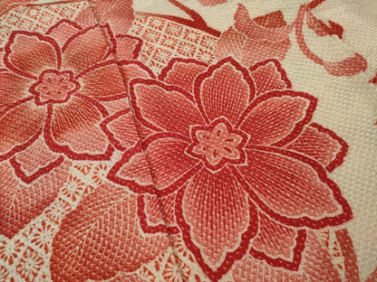 平和屋着物●名門 藤娘きぬたや・総絞り 振袖 花唐草文 正絹 逸品 AAAZ7226ck