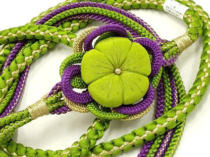 平和屋着物●和装小物 振袖用帯締め 装飾 ちりめん細工 ビーズ 金糸 逸品 未使用 AAAZ7253ay