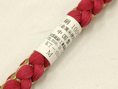 平和屋着物●和装小物　振袖用帯締め　装飾　ちりめん細工　ビーズ　金糸　逸品　未使用　AAAZ7257ay