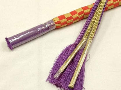 平和屋着物●和装小物 振袖用帯締め 装飾 蒔絵 金糸 逸品 未使用 AAAZ7258ay