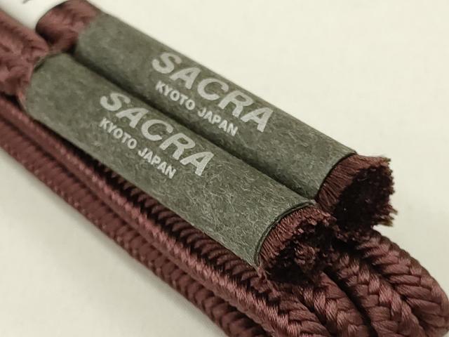 平和屋着物●和装小物　和小物 さくら　上質な帯締め　冠組　檜皮色　正絹　逸品　未使用　AAAZ7276ay