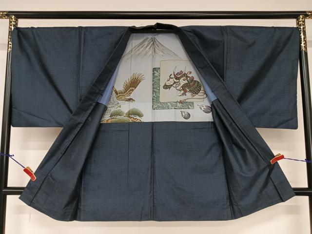 平和屋着物●男性 本場大島紬 アンサンブル 100亀甲 総詰め 正絹 逸品 AAAZ7290zg