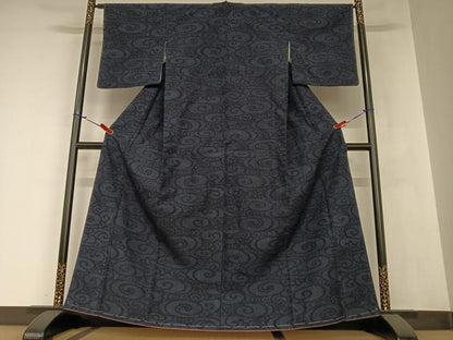 平和屋着物●結城紬 流水文 正絹 逸品 未使用 AAAZ7291zg