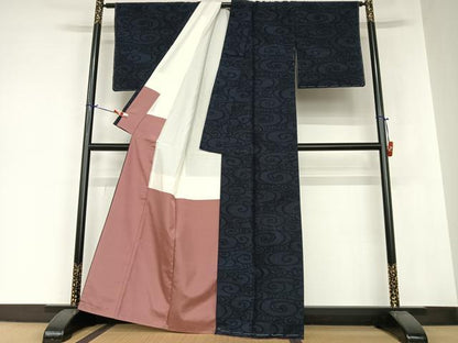 平和屋着物●結城紬 流水文 正絹 逸品 未使用 AAAZ7291zg