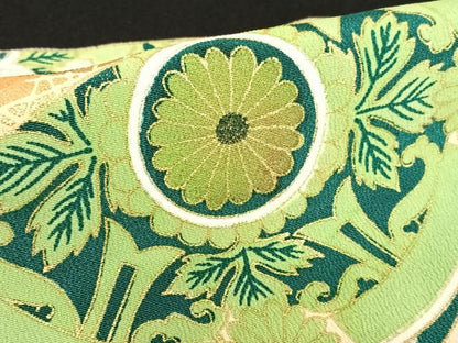平和屋着物●豪華黒留袖　駒刺繍　鳳凰花文　金彩　正絹　逸品　AAAZ7313zg