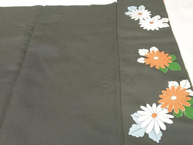 平和屋着物●豪華黒留袖　駒刺繍　草花文　金彩　正絹　逸品　AAAZ7316zg