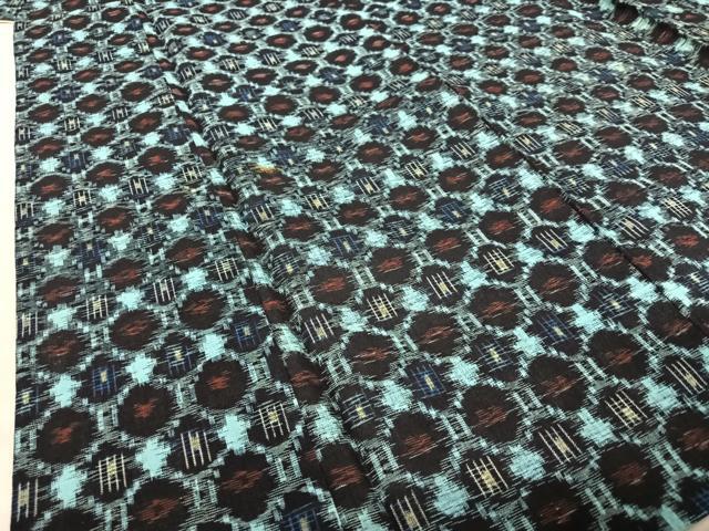 平和屋着物▽備後絣 単衣 花亀甲文 正絹 逸品 AAAZ7323zg