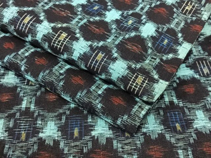 平和屋着物▽備後絣 単衣 花亀甲文 正絹 逸品 AAAZ7323zg