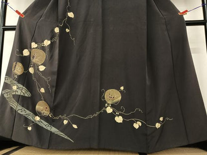 平和屋着物●訪問着　刺繍　花鳥文　暈し染め　金彩　正絹　逸品　AAAZ7366zg