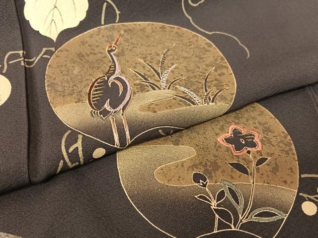 平和屋着物●訪問着　刺繍　花鳥文　暈し染め　金彩　正絹　逸品　AAAZ7366zg
