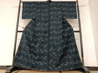 平和屋着物●上質な紬 琉球絣文様 正絹 逸品 AAAZ7374zg