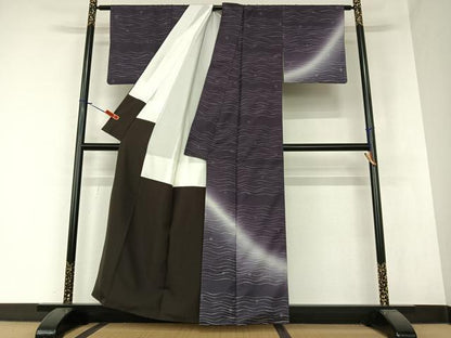 平和屋着物●本場染大島紬　訪問着　草木小紋　雪華　正絹　逸品　AAAZ7375zg