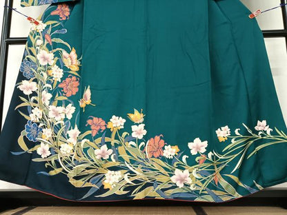 平和屋着物●訪問着 花蝶文 暈し染め 金彩 正絹 逸品 AAAZ7383zg
