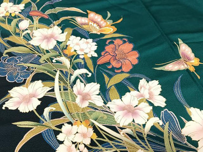 平和屋着物●訪問着 花蝶文 暈し染め 金彩 正絹 逸品 AAAZ7383zg