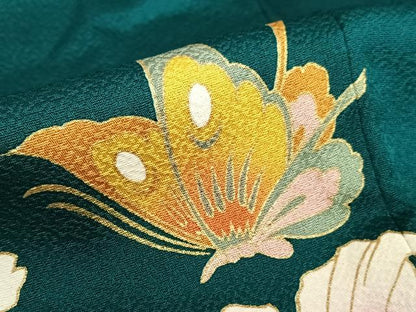 平和屋着物●訪問着 花蝶文 暈し染め 金彩 正絹 逸品 AAAZ7383zg
