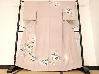 平和屋着物●訪問着　友禅　枝花文　暈し染め　正絹　逸品　AAAZ7387zg