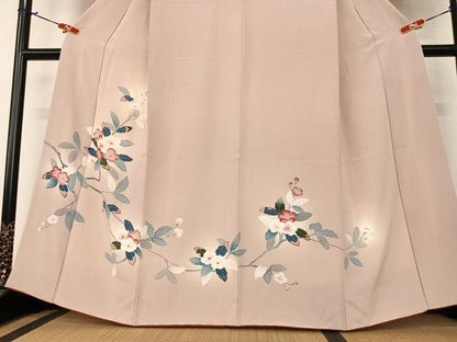 平和屋着物●訪問着　友禅　枝花文　暈し染め　正絹　逸品　AAAZ7387zg