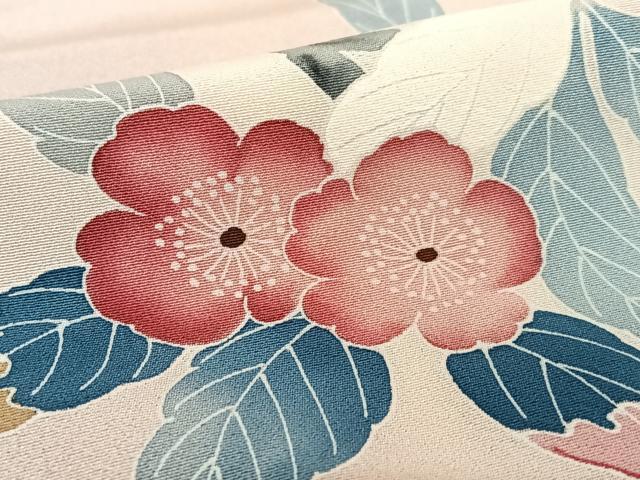 平和屋着物●訪問着　友禅　枝花文　暈し染め　正絹　逸品　AAAZ7387zg