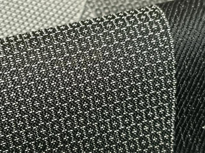 平和屋着物●お召 短冊草花シルエット 黒地 正絹 逸品 AAAZ7390zg
