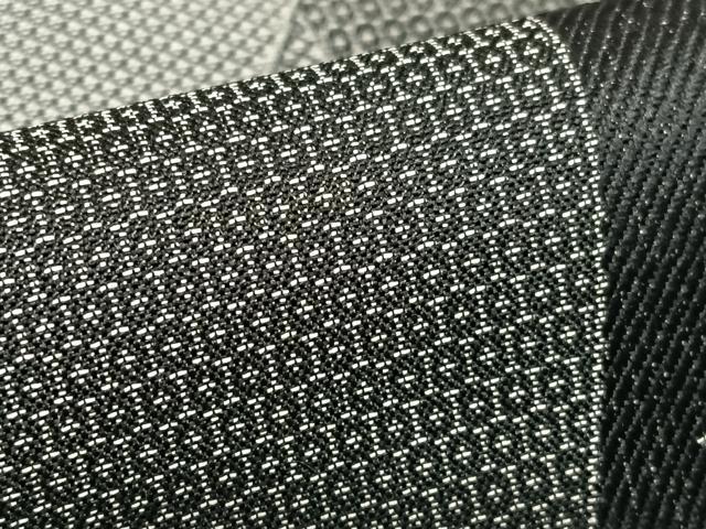 平和屋着物●お召 短冊草花シルエット 黒地 正絹 逸品 AAAZ7390zg