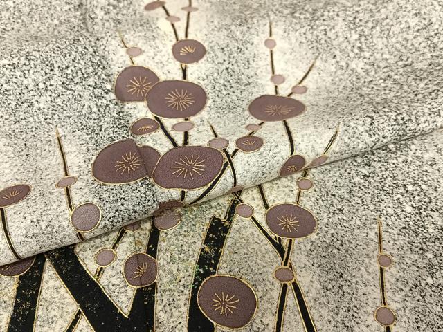 平和屋着物●訪問着　粋　槍梅　暈し染め　金彩　反端付き　正絹　逸品　AAAZ7399zg