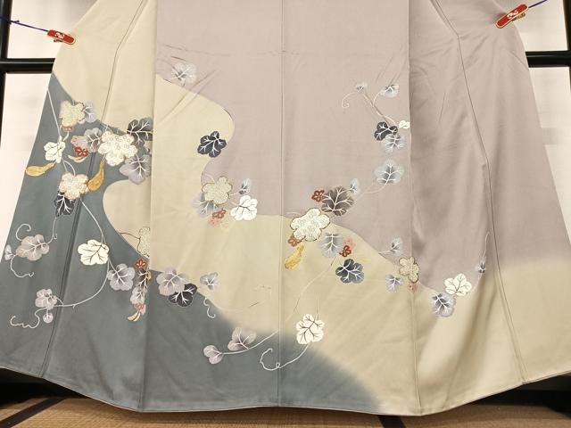 平和屋着物●訪問着　駒刺繍　瓢箪　金彩　正絹　逸品　AAAZ7411zg
