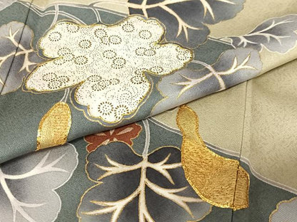 平和屋着物●訪問着　駒刺繍　瓢箪　金彩　正絹　逸品　AAAZ7411zg