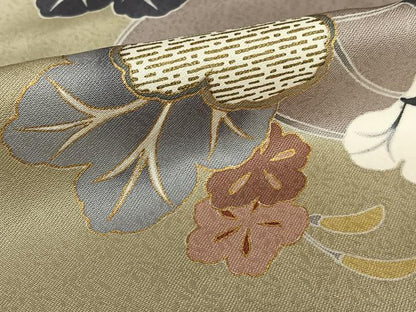平和屋着物●訪問着　駒刺繍　瓢箪　金彩　正絹　逸品　AAAZ7411zg