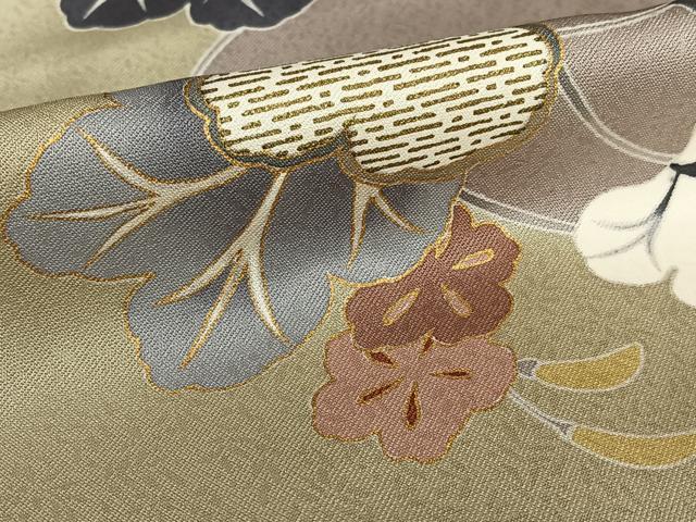 平和屋着物●訪問着　駒刺繍　瓢箪　金彩　正絹　逸品　AAAZ7411zg