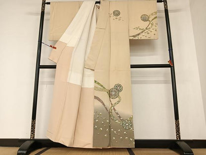 平和屋着物●訪問着 正倉院花文 暈し染め 金彩 正絹 逸品 AAAZ7424zg