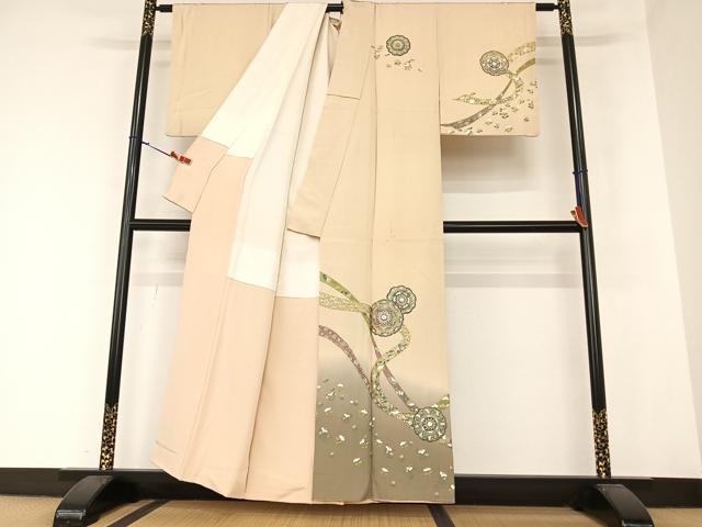 平和屋着物●訪問着 正倉院花文 暈し染め 金彩 正絹 逸品 AAAZ7424zg
