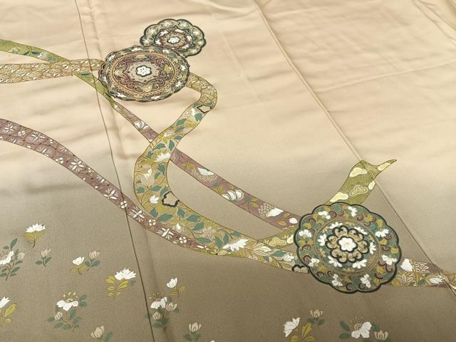 平和屋着物●訪問着 正倉院花文 暈し染め 金彩 正絹 逸品 AAAZ7424zg