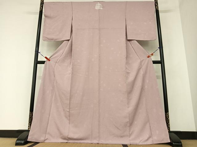 平和屋着物●上質な色無地　更紗花唐草地紋　鴇浅葱色　正絹　逸品　AAAZ7429zg