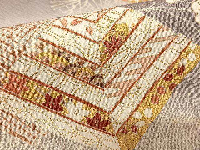 平和屋着物●銀座きしや 訪問着 梅松文 暈し染め 金彩 正絹 逸品 AAAZ7432zg