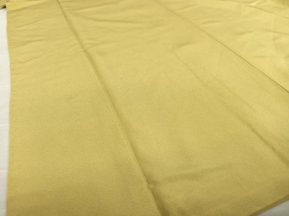 平和屋着物●本草木染作家 瑞寶 色無地 鶯茶色 金彩 正絹 逸品 AAAZ7441zg