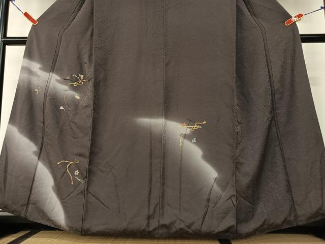 平和屋着物●訪問着 竹屋町刺繍 結び紐吹き寄せ文 暈し染め 正絹 逸品 AAAZ7444zg