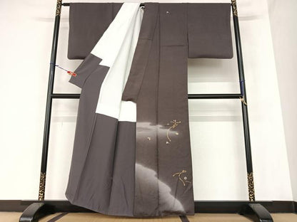 平和屋着物●訪問着 竹屋町刺繍 結び紐吹き寄せ文 暈し染め 正絹 逸品 AAAZ7444zg