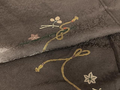 平和屋着物●訪問着 竹屋町刺繍 結び紐吹き寄せ文 暈し染め 正絹 逸品 AAAZ7444zg