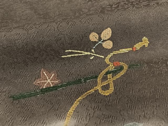 平和屋着物●訪問着 竹屋町刺繍 結び紐吹き寄せ文 暈し染め 正絹 逸品 AAAZ7444zg
