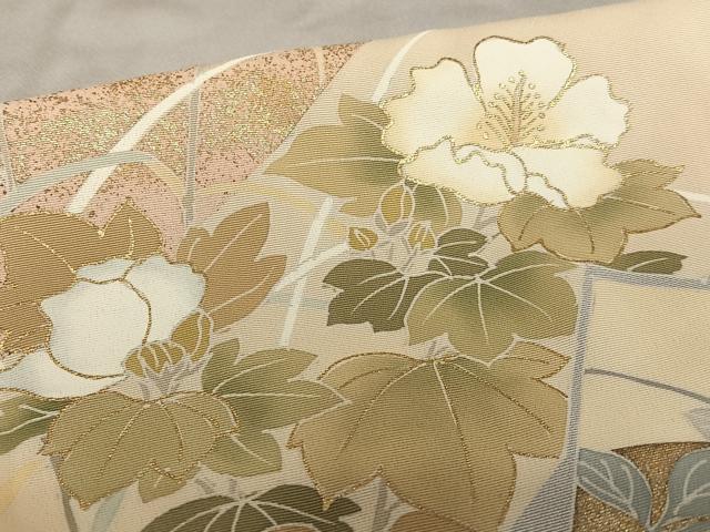 平和屋着物●豪華色留袖　駒刺繍　色紙重ね花文　金彩　正絹　逸品　AAAZ7449zg