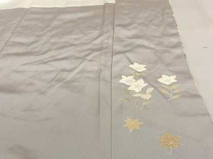 平和屋着物●豪華色留袖　駒刺繍　色紙重ね花文　金彩　正絹　逸品　AAAZ7449zg