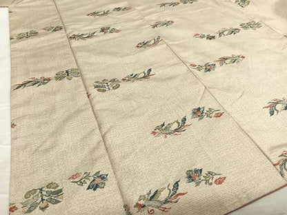 平和屋着物●上質な紬　型染め　鳳凰更紗花文　正絹　逸品　AAAZ7455zg