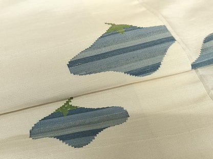 平和屋着物●上質な紬 成り物 茄子 正絹 逸品 AAAZ7468zg