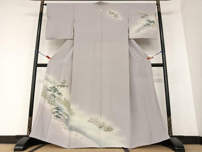 平和屋着物●訪問着 友禅 樹林風景文 暈し染め 正絹 逸品 AAAZ7479zg