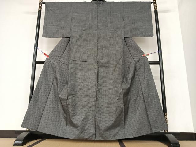 平和屋着物●本場大島紬　一元7マルキ　ドット　正絹　逸品　AAAZ7499zg