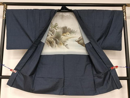 平和屋着物●男性 本場大島紬 アンサンブル 100亀甲 総詰め 正絹 逸品 AAAZ7512zg