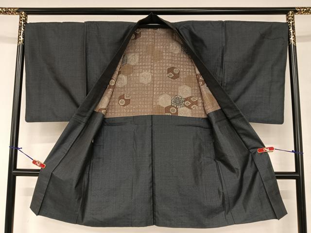 平和屋着物●男性 本場村山大島紬 アンサンブル 亀甲絣 正絹 逸品 AAAZ7515zg