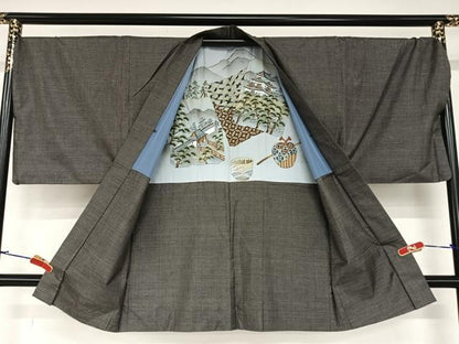 平和屋着物●男性 本場大島紬 アンサンブル 100亀甲 総詰 正絹 逸品 AAAZ7517zg